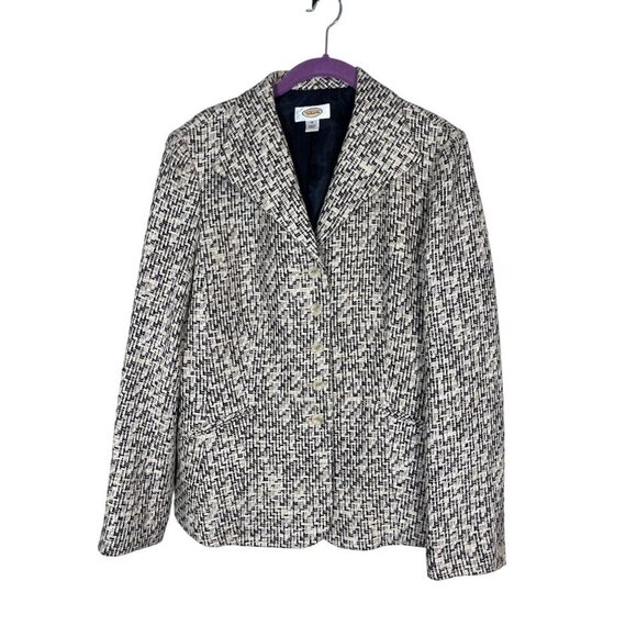 Talbots Jackets & Blazers - Talbots Tweed Silk Blazer 14 Tan Neutral Resort Old Money Classic Chic Workwear